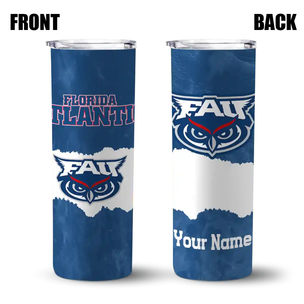 personalized-florida-atlantic-owls-torn-band-blue-white-skinny-tumbler-fashion-forward.webp