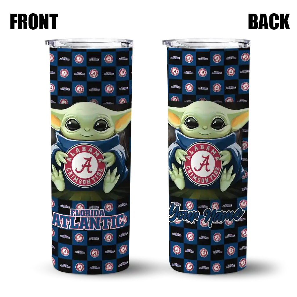 personalized-florida-atlantic-owls-yoda-cozy-blue-black-skinny-tumbler-fashion-forward.webp