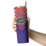 personalized-florida-gators-chevron-stripes-blue-skinny-tumbler-best-selling.webp