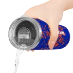 personalized-florida-gators-metallic-grid-blue-skinny-tumbler-best-selling.webp