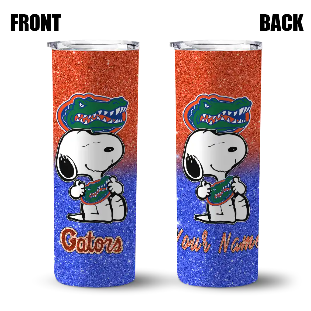 personalized-florida-gators-snoopy-attitude-blue-skinny-tumbler-fashion-forward.webp