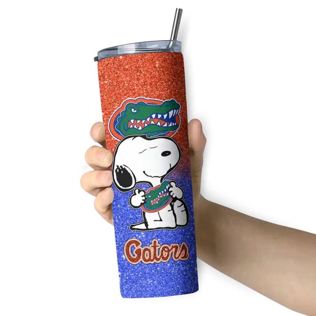 personalized-florida-gators-snoopy-attitude-blue-skinny-tumbler-premium-grade.webp
