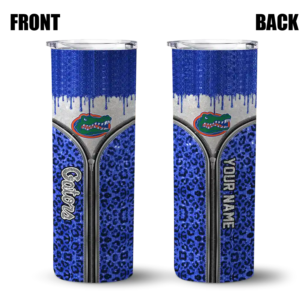 personalized-florida-gators-sparkle-drip-blue-skinny-tumbler-fashion-forward.webp