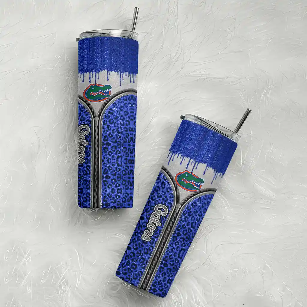 personalized-florida-gators-sparkle-drip-blue-skinny-tumbler-top-rated.webp