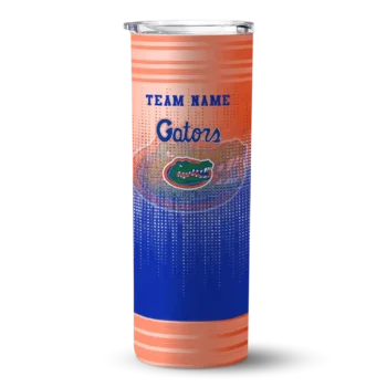 Personalized Florida Gators Swirl Texture Blue Skinny Tumbler