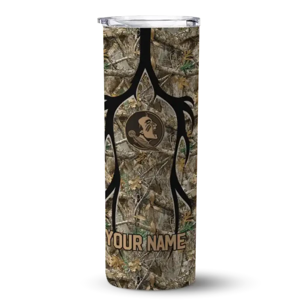 personalized florida state seminoles antler flow camo skinny tumbler best selling