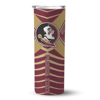 Personalized Florida State Seminoles Camo Texture Garnet Skinny Tumbler