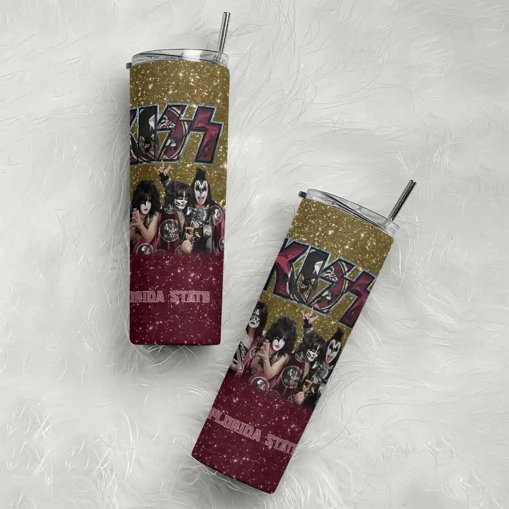personalized-florida-state-seminoles-kiss-band-gold-skinny-tumbler-top-rated.webp