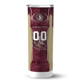 Personalized Florida State Seminoles Stacked Diamond Garnet Skinny Tumbler