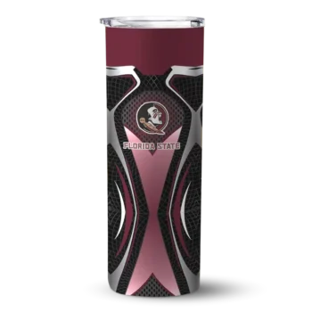 Personalized Florida State Seminoles Superman Emblem Garnet Black Skinny Tumbler