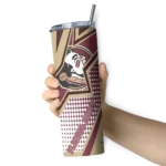 personalized-florida-state-seminoles-web-stripes-garnet-white-skinny-tumbler-best-selling.webp