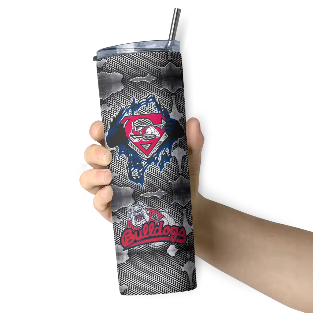 personalized-fresno-state-bulldogs-chevron-v-red-gray-skinny-tumbler-premium-grade.webp
