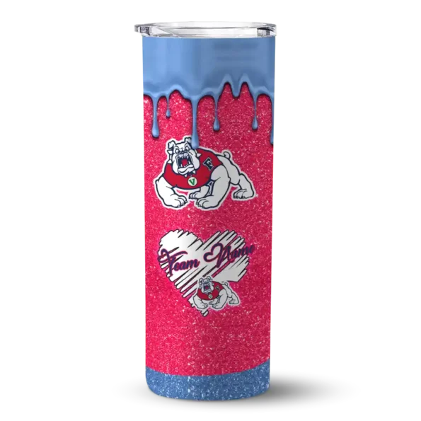 personalized fresno state bulldogs pixel fade red skinny tumbler best selling