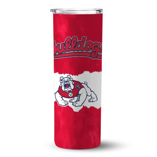 personalized fresno state bulldogs torn band red white skinny tumbler best selling