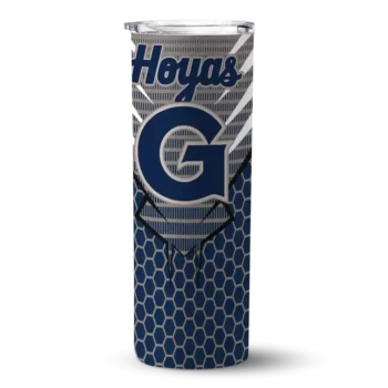 Personalized Georgetown Hoyas Chevron Stripes Blue Skinny Tumbler