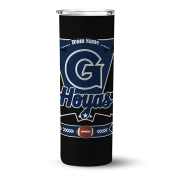 Personalized Georgetown Hoyas Helmet Belt Blue Black Skinny Tumbler