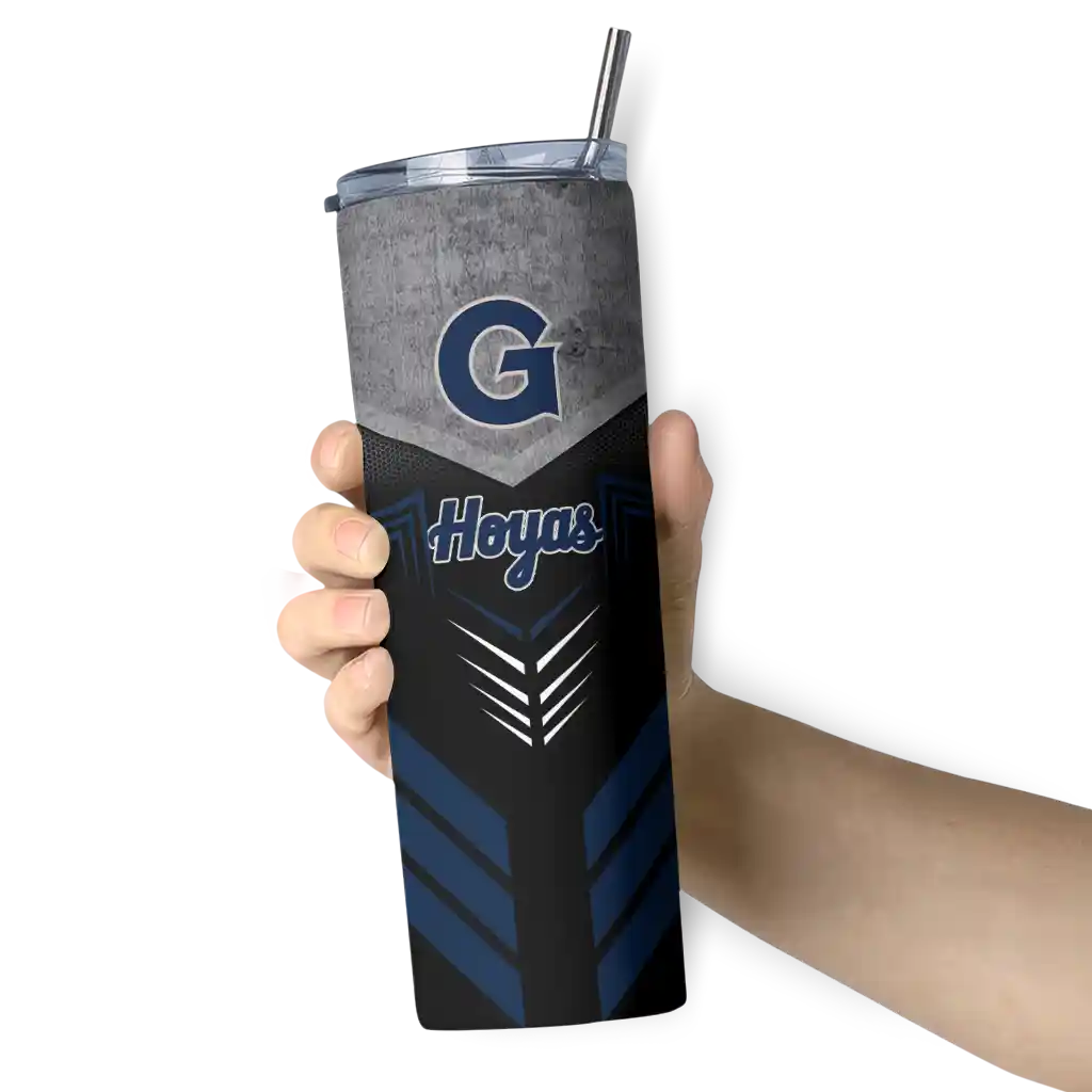 personalized-georgetown-hoyas-hexagon-honeycomb-blue-black-skinny-tumbler-premium-grade.webp