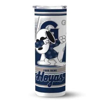 Georgetown Hoyas Tumber - Personalized Snoopy Dog Skinny Blue White
