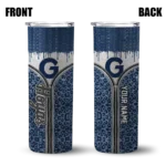 personalized-georgetown-hoyas-sparkle-drip-blue-skinny-tumbler-best-selling.webp