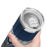 personalized-georgetown-hoyas-sparkle-drip-blue-skinny-tumbler-best-selling.webp