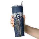 personalized-georgetown-hoyas-sparkle-drip-blue-skinny-tumbler-best-selling.webp