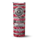 personalized-georgia-bulldogs-patterned-waves-red-skinny-tumbler-best-selling-1.webp