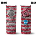 personalized-georgia-bulldogs-patterned-waves-red-skinny-tumbler-best-selling-1.webp