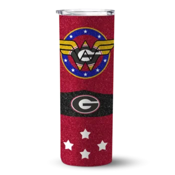 Personalized Georgia Bulldogs Star Cluster Red Skinny Tumbler