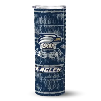 Personalized Georgia Southern Eagles Chevron Patch Blue Skinny Tumbler