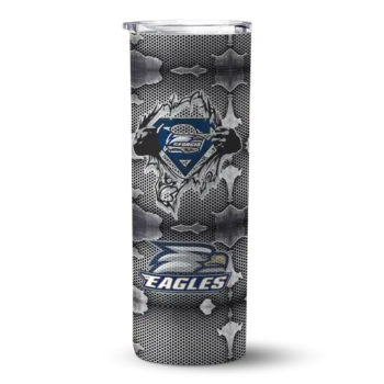 Georgia Southern Eagles Tumber - Personalized Chevron V Skinny Blue Gray