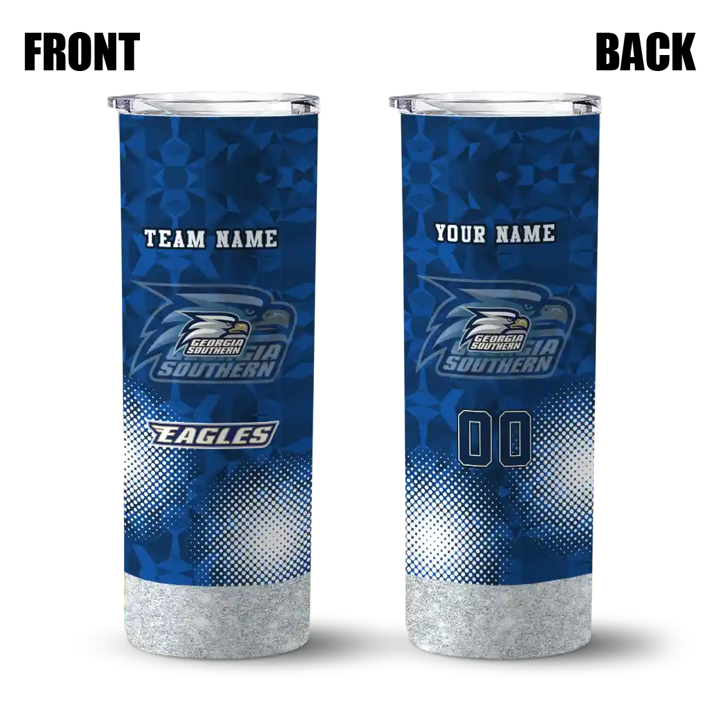 personalized-georgia-southern-eagles-starburst-tiles-blue-skinny-tumbler-fashion-forward.webp