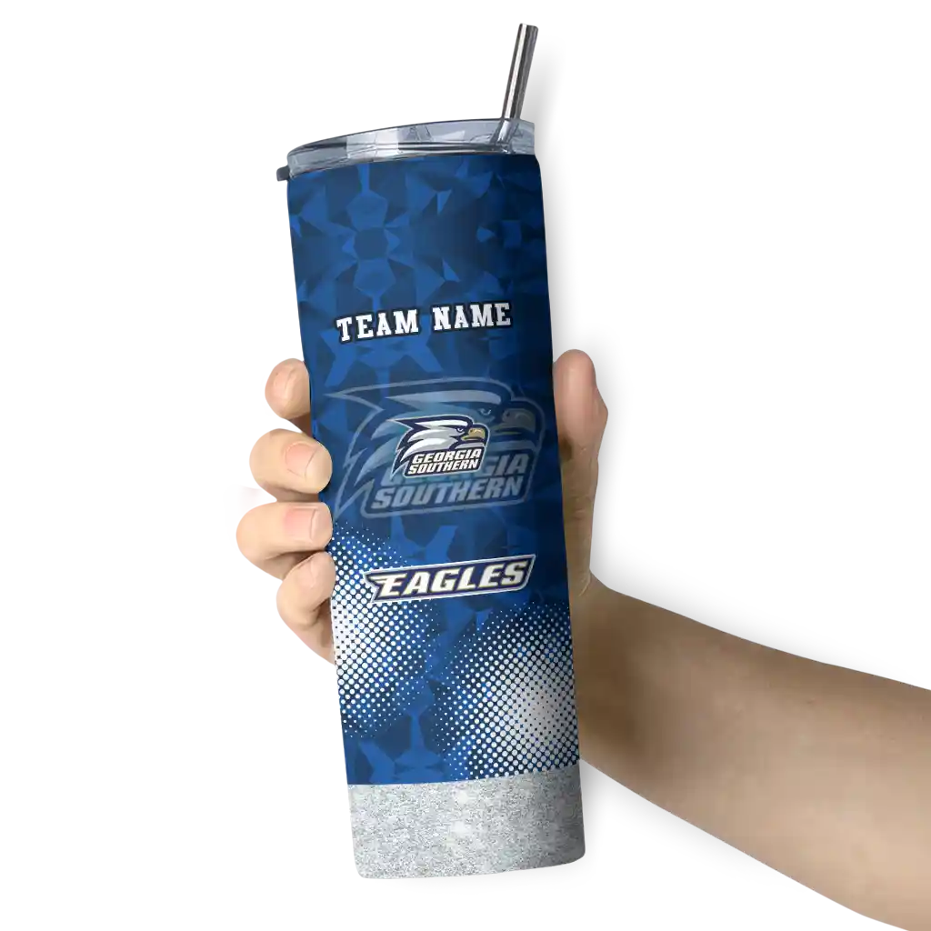 personalized-georgia-southern-eagles-starburst-tiles-blue-skinny-tumbler-premium-grade.webp