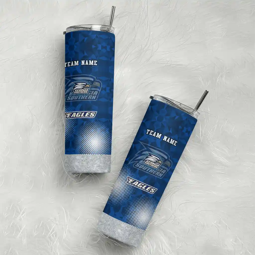 personalized-georgia-southern-eagles-starburst-tiles-blue-skinny-tumbler-top-rated.webp
