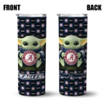 personalized georgia southern eagles yoda cozy blue black skinny tumbler best selling 1.webp