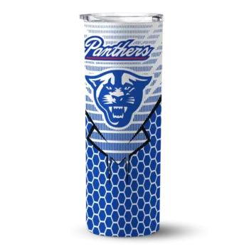 Personalized Georgia State Panthers Chevron Stripes Blue Skinny Tumbler