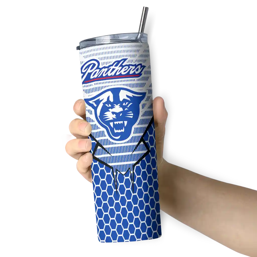 personalized-georgia-state-panthers-chevron-stripes-blue-skinny-tumbler-premium-grade.webp