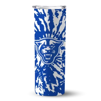Personalized Georgia State Panthers Metallic Grid Blue Skinny Tumbler