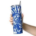 personalized-georgia-state-panthers-metallic-grid-blue-skinny-tumbler-best-selling.webp