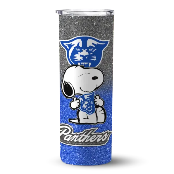 personalized georgia state panthers snoopy attitude blue skinny tumbler best selling 1