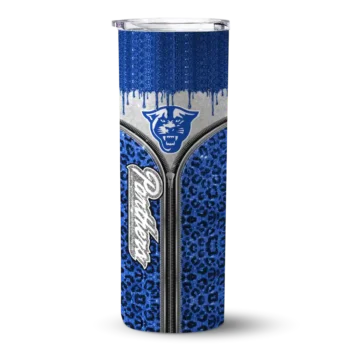 Personalized Georgia State Panthers Sparkle Drip Blue Skinny Tumbler