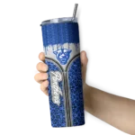 personalized-georgia-state-panthers-sparkle-drip-blue-skinny-tumbler-best-selling.webp