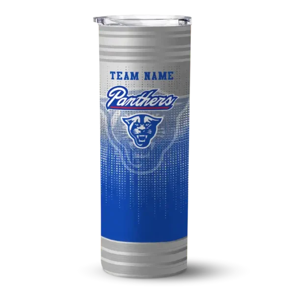 personalized georgia state panthers swirl texture blue skinny tumbler best selling