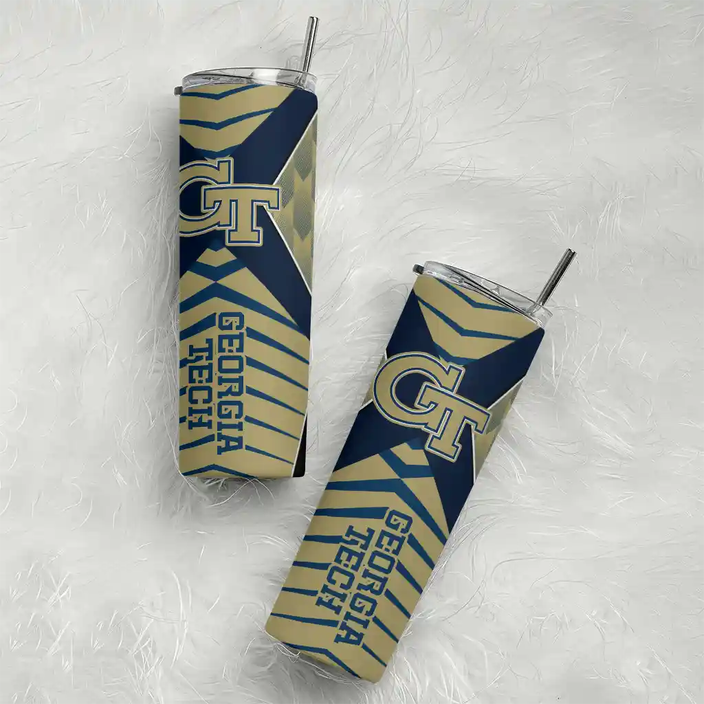 personalized-georgia-tech-yellow-jackets-camo-texture-gold-skinny-tumbler-top-rated.webp