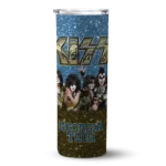 personalized georgia tech yellow jackets kiss band blue skinny tumbler best selling 1 1.webp