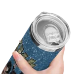 personalized georgia tech yellow jackets kiss band blue skinny tumbler best selling 1 1.webp