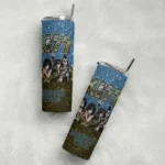 personalized georgia tech yellow jackets kiss band blue skinny tumbler best selling 1 1.webp