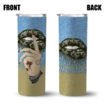 personalized georgia tech yellow jackets sparkle lips gold skinny tumbler best selling 1 1.webp