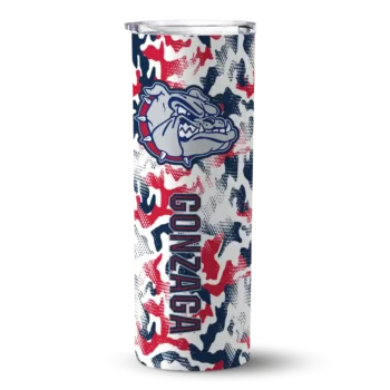 Personalized Gonzaga Bulldogs Claw Marks Blue White Skinny Tumbler