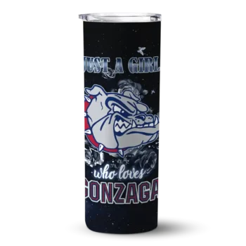 Personalized Gonzaga Bulldogs Rose Romance Blue Black Skinny Tumbler