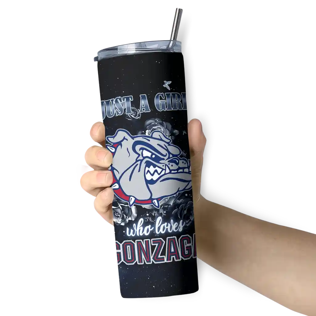 personalized-gonzaga-bulldogs-rose-romance-blue-black-skinny-tumbler-premium-grade.webp